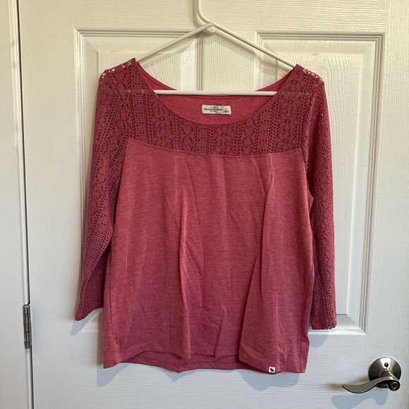 Abercrombie & Fitch pink crotchet top - Picture 1 of 7